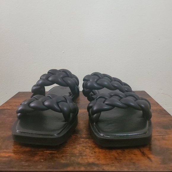Womens H&M Black Braided Square Toe Sandals Size 7 - Picture 5 of 11